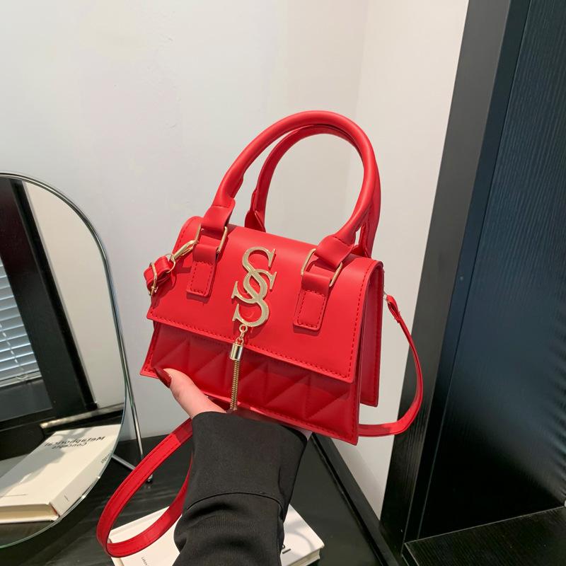 Geantă de mână ușoară, de lux, cu litere brodate cu diamante, la modă, simplă și elegantă, cu un singur umăr, pentru femei