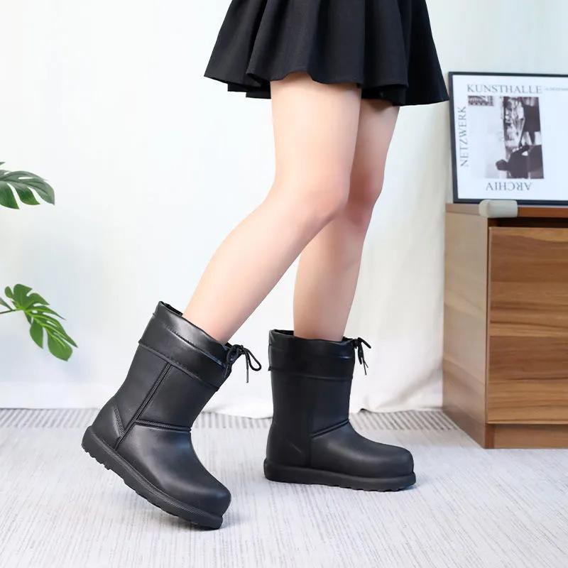 Neue Winter-Schneestiefel, lange Schäfte, modische, lässige High-Top-Baumwollschuhe, dicksohlige, rutschfeste und fleecewarme Schneestiefel