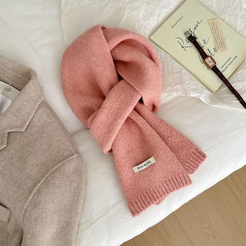 Womens Wool Blend Knit Scarf Winter Warm Solid Color Fashionable Accessory Cold Weather