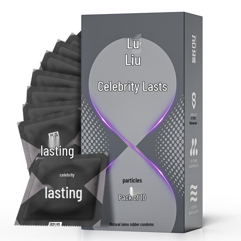 Ultra Thin Ribbed & Lubricated Condoms with Hyaluronic Acid - 10 Pack Adult Sex Toy