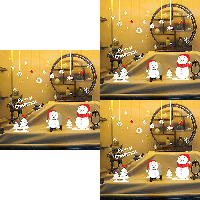 Elegant Merry Christmas Snowflake Curtain Wall Window Stickers For Home And Shop