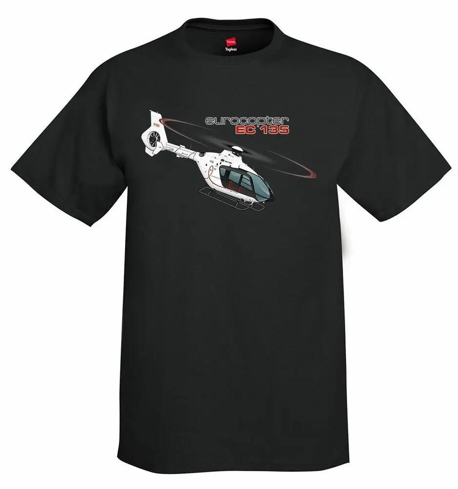 

EC135 Light Utility Helicopter T-Shirt 100% Cotton O-Neck Summer Short Sleeve Casual Mens T-shirt Size S-3XL 4XL
