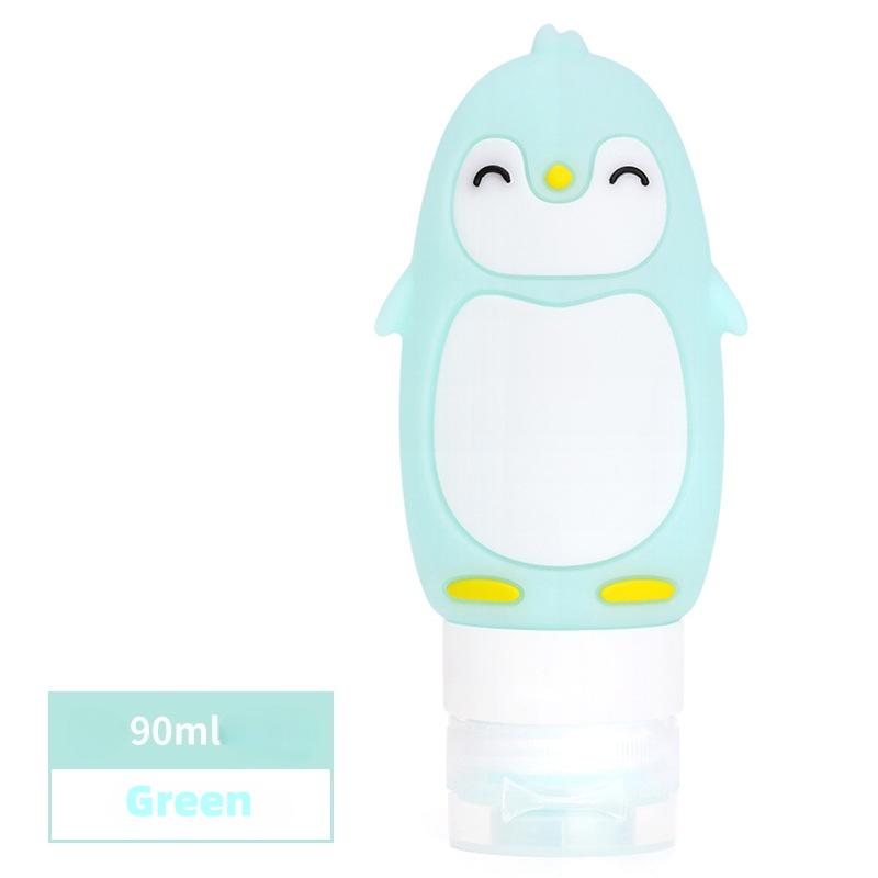 Cartoon Penguin Shaped Bottle Packaging,Press on Storage Bottle,Can Hold Shower Gel and Shampoo,Travel Accessories