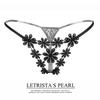 Flower Embroidery Sexy Thong Women's Low-rise Sexy Panties Hollow Temptation Hot T-pants 2170