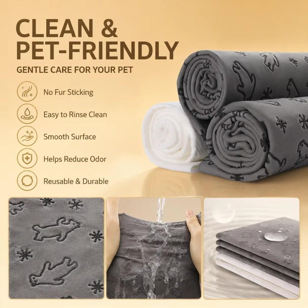66x43cm Absorbent Dog Towel Synthetic Deerskin Reusable Chamois Towel  for Dogs and Cats