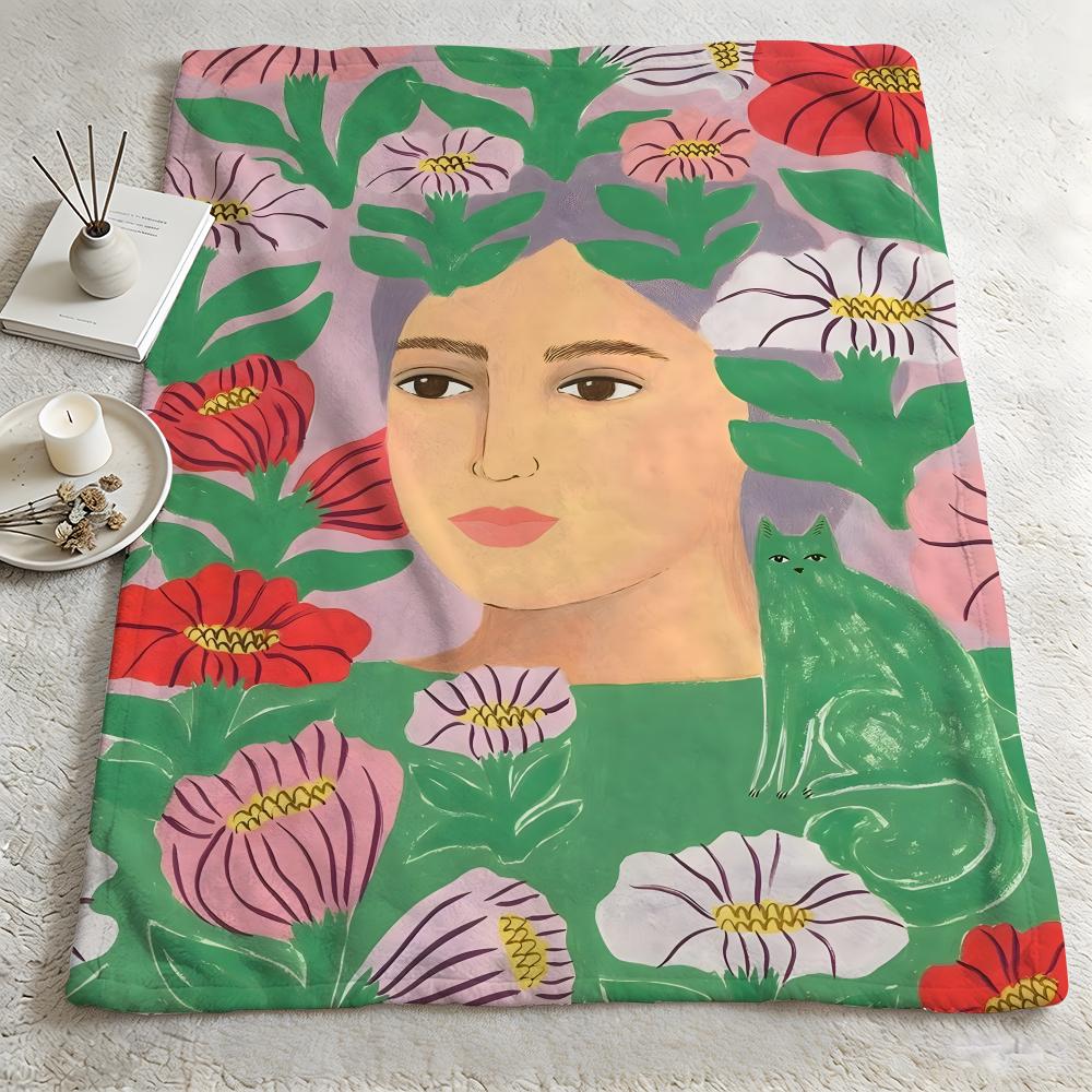 artist VVirginie CognetT Throw Warm Soft Flannel Blanket Multiuse for Sofa Bed Camping Travel Nap