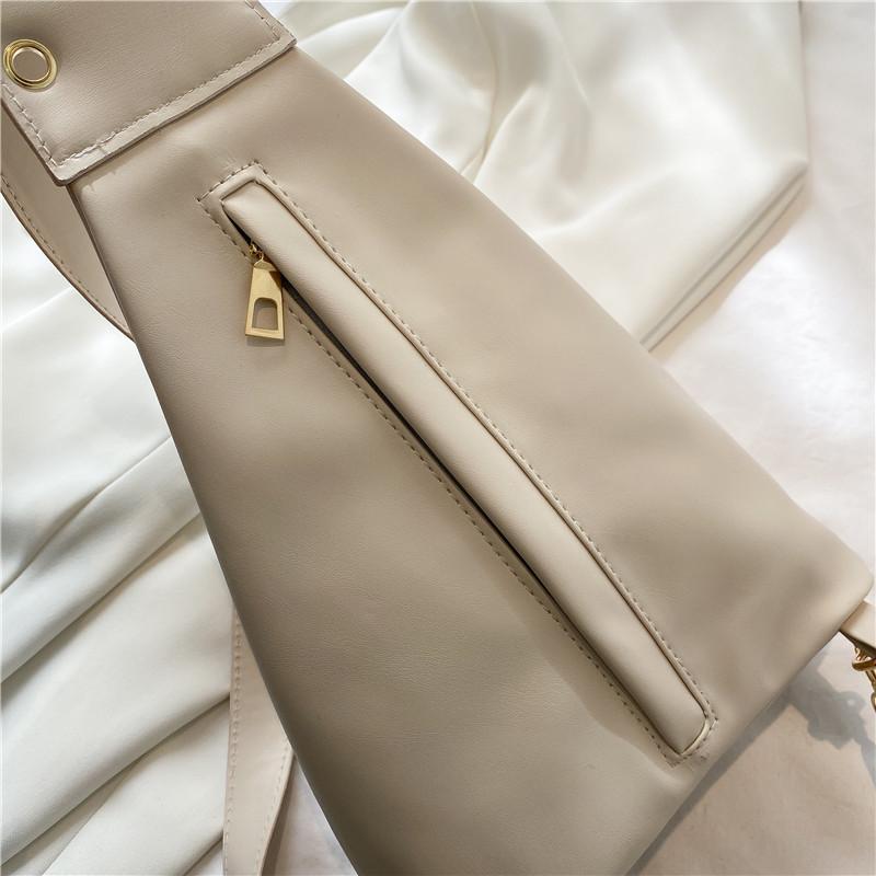 Trendy breast bag, personalized bucket bag, women's 2025 summer casual simple fashion large-capacity messenger bag, foreign style shoulder bag