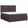 Cama con Somier y Colchón Marrón Oscuro 200 x 200 cm Tela