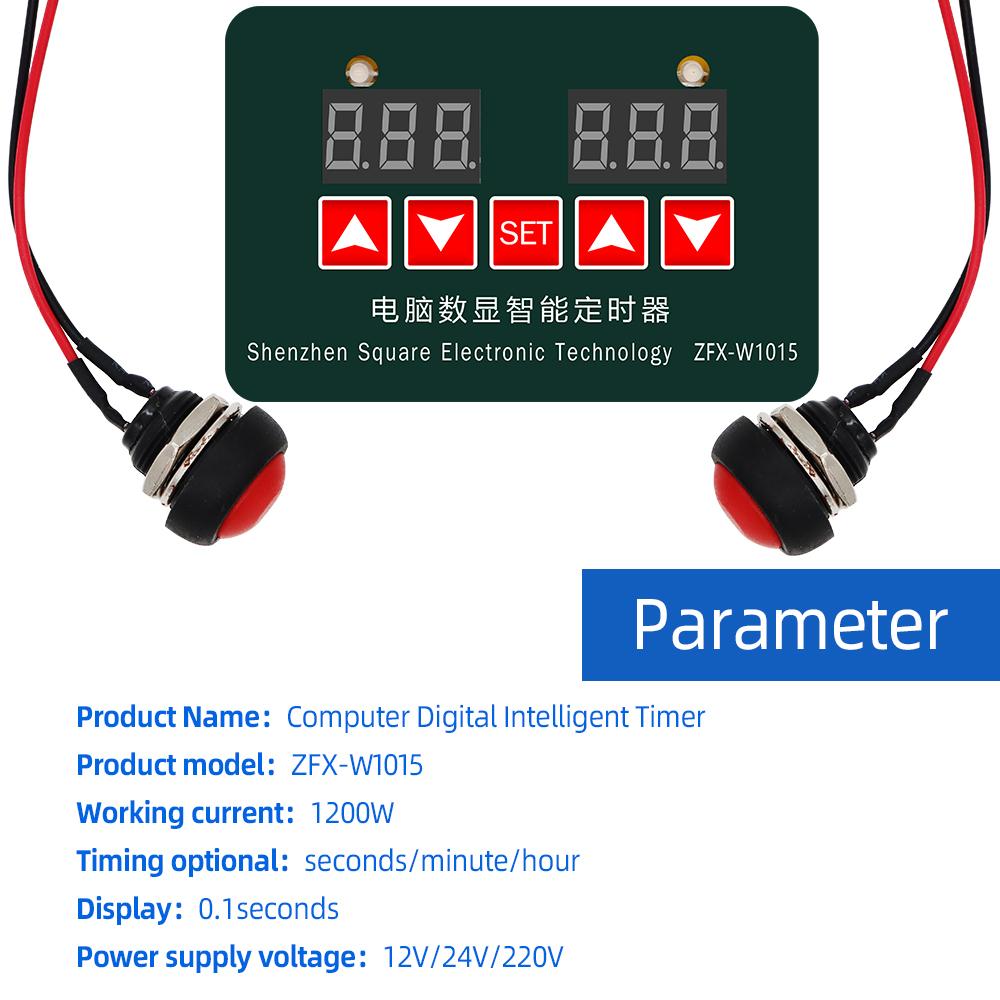 Microcomputer Digital Display Intelligent Timer ZFX-W1015 Adjustable Electronic Thermostat Temperature Controller 12V 24V 220V