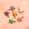 10-Color Stainless Steel Enamel Starfish Pendant (10x12mm) for DIY Jewelry and Keychains