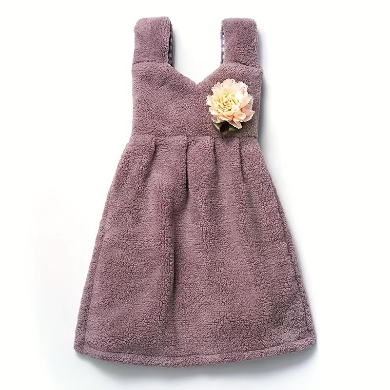 2 Stück Niedliches Hänge-Handtuch mit Blumenstickerei Schnelltrocknend, Nicht Saugfähig Polyester, Perfekt für Küche, Bad und Heimgebrauch Inklusive kleinem Aufhänger