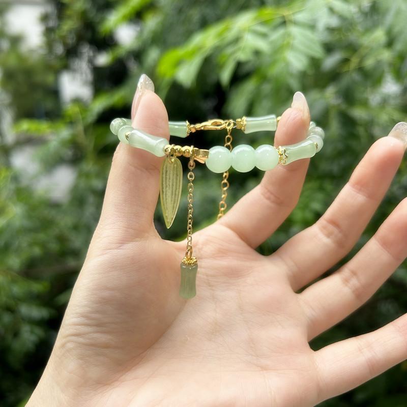 Ny kinesisk bambupärlad kallt armband damer ins nischdesign high-end retro kinesisk stil smycken