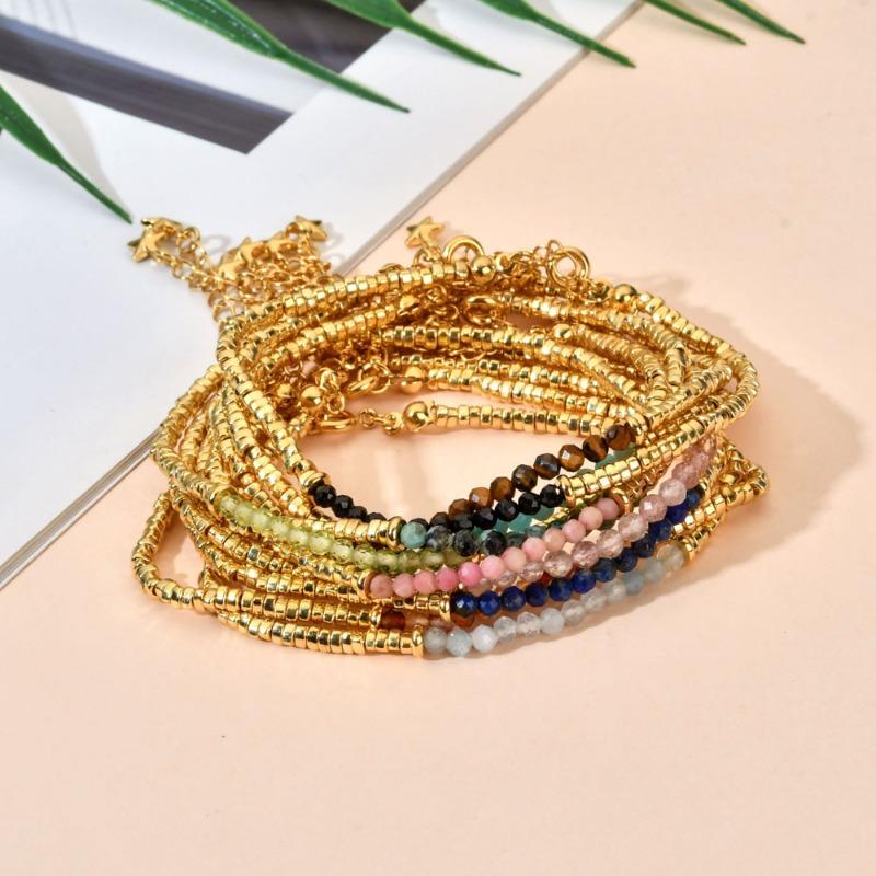 Stone Beaded Bracelet Girls Creative Electroplated Stone Crystal Bracelet
