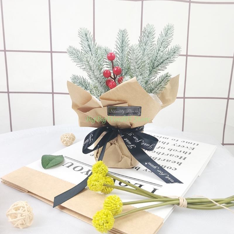 24TE Artificial Pine Branches Set of 5 Handmade Garland New Year Party Background