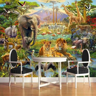 3d Children Cartoon Wallpaper Animal World Forest Photo Wall Mural Kids Bedroom Living Room Wall Papers Home Decor