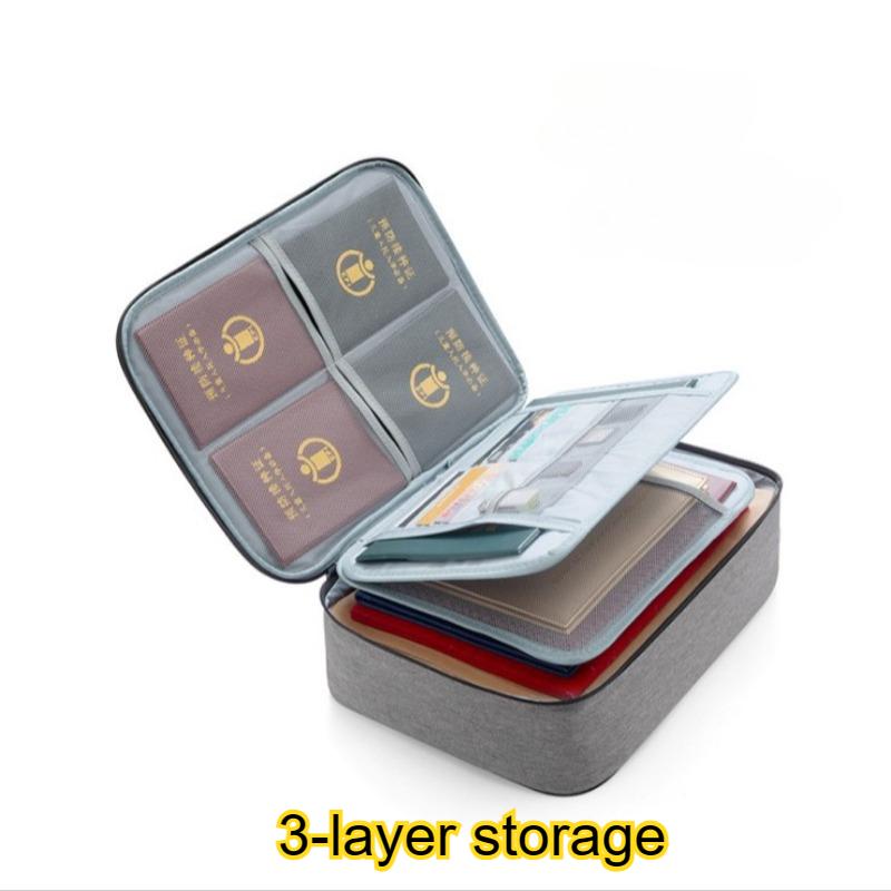 Home Multi-layer Document Organizer, Large Capacity, Multi-functional Storage Box, Certificate, Document, Passport Holder, Card Holder, Organizer Bag