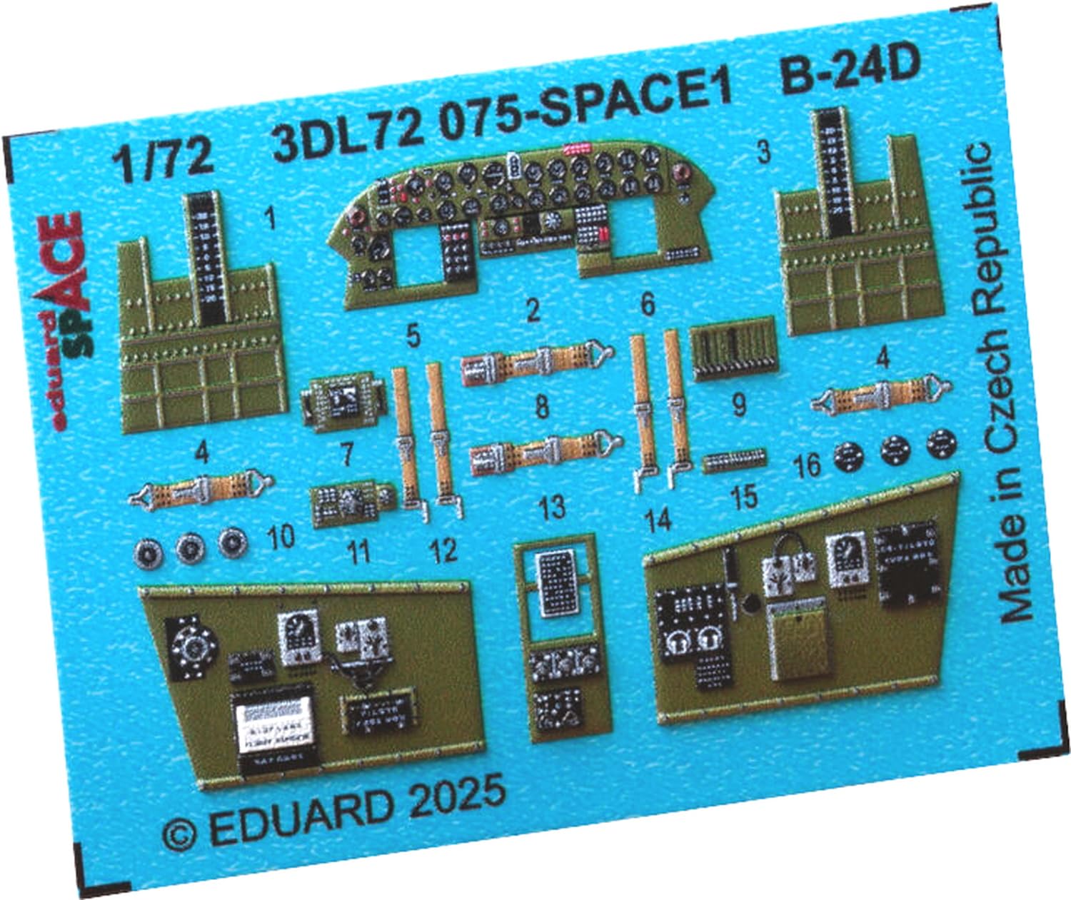 

Eduard 1/72 Space B-24D Interior 3D Decal with Etching Parts Set (for Airfix) Plastic Model Decal EDU3DL72075 (Airplane)