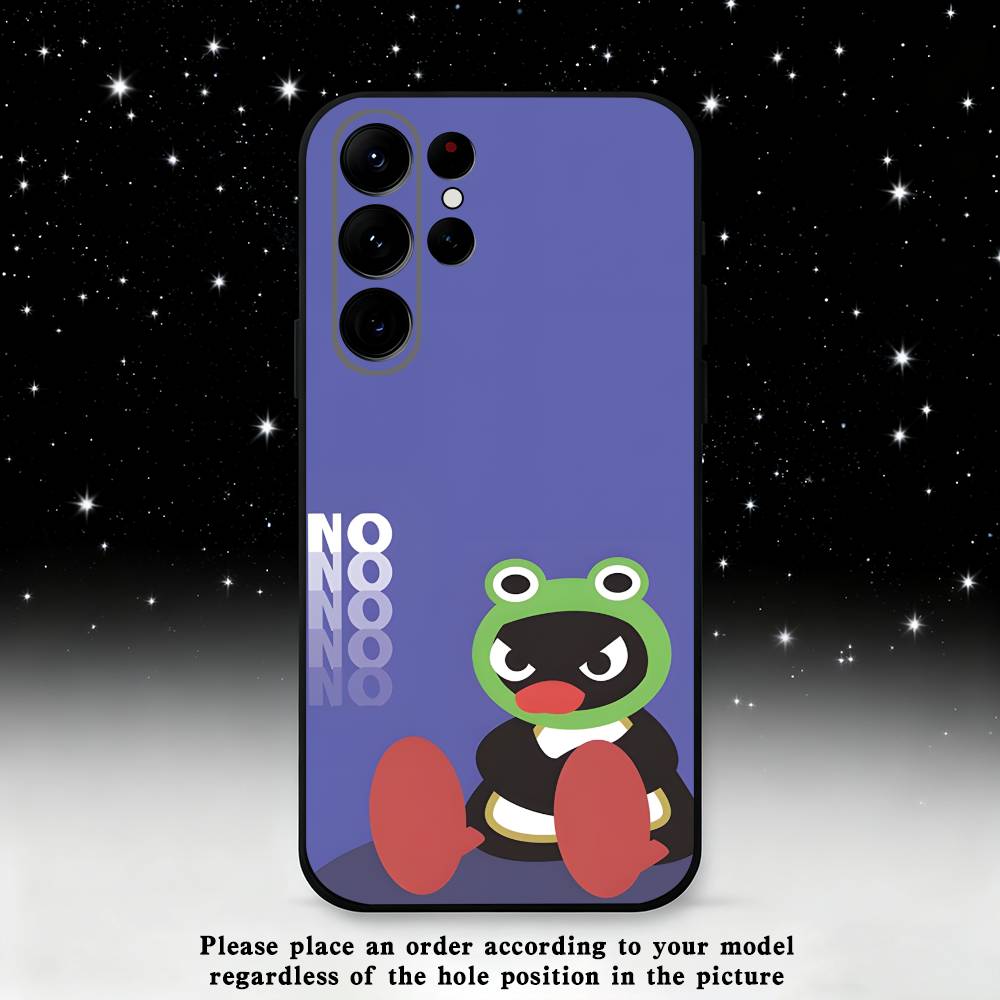Cute P-Pingu Penguin Phone Case For Samsung S25,S24 Ultra,S20,S30 plus,S22 plus,S23,S30 Ultra 5G Silicone Black Shell