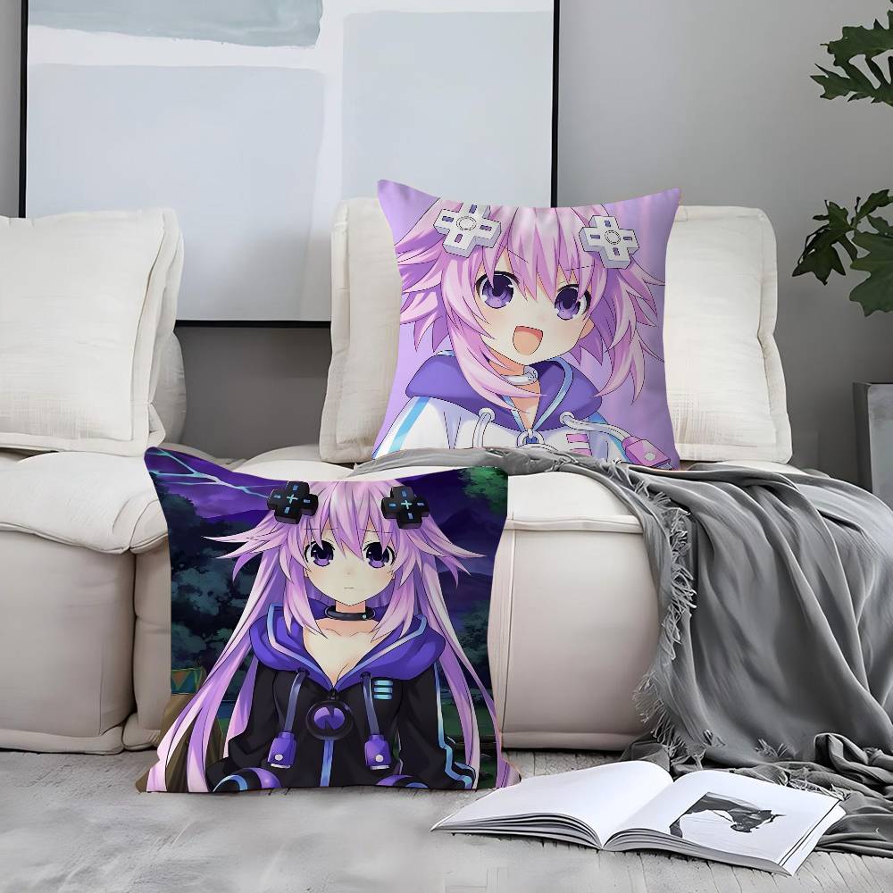 Anime Characters N-Neptune Pillow Case Removable Washable Cushion Cover – All-Season Soft Linen