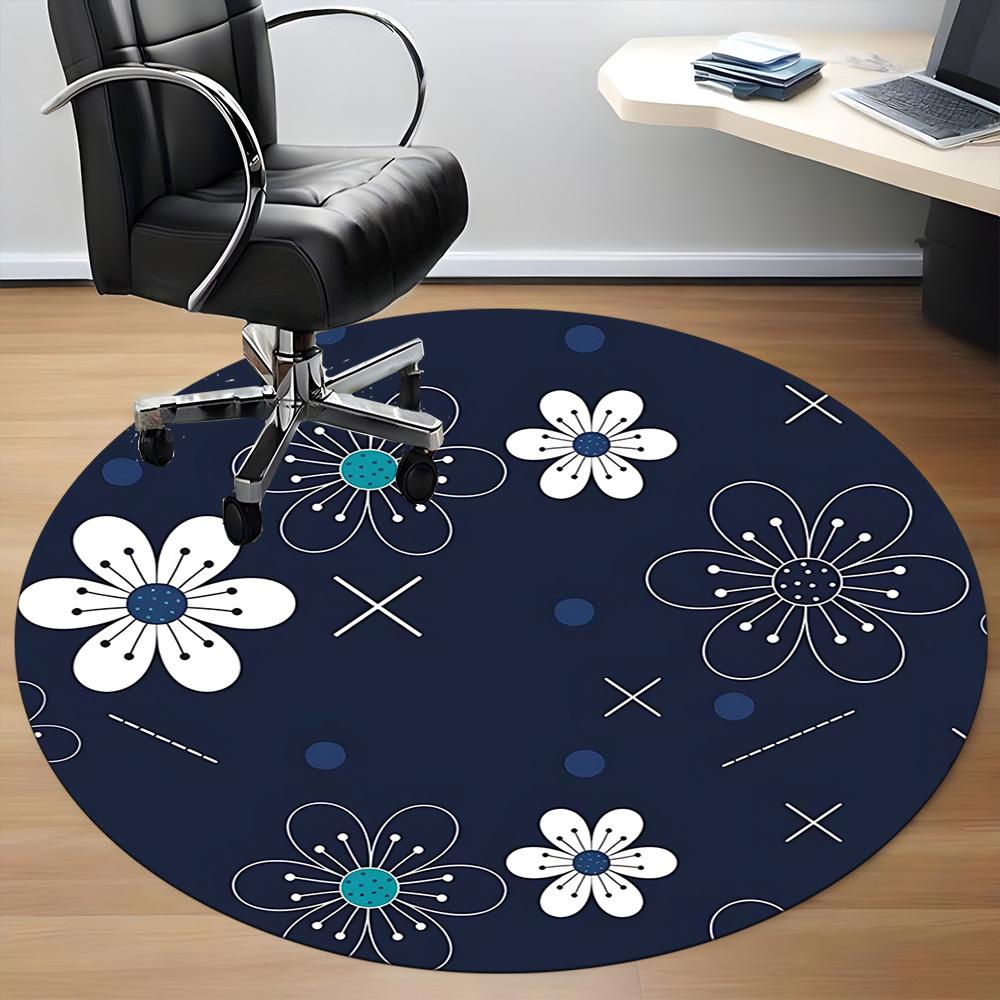 1PC Floral Pattern Chair Carpet for Office, Indoor Non-Slip Washable  Carpet, Soft Comfortable Mat For Office Room yy250930170