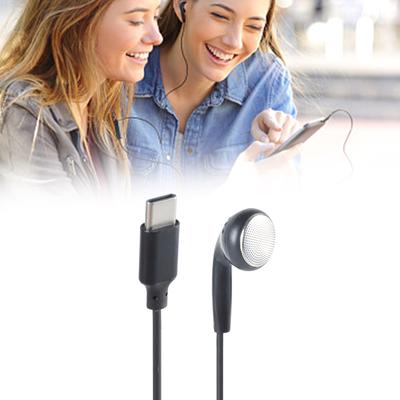 USB Typ C Sluchátka Jedno sluchátko Boční špunty do uší S mikrofonem Stereo zvuk Zesílený kabel Pro mobilní telefon Typ C