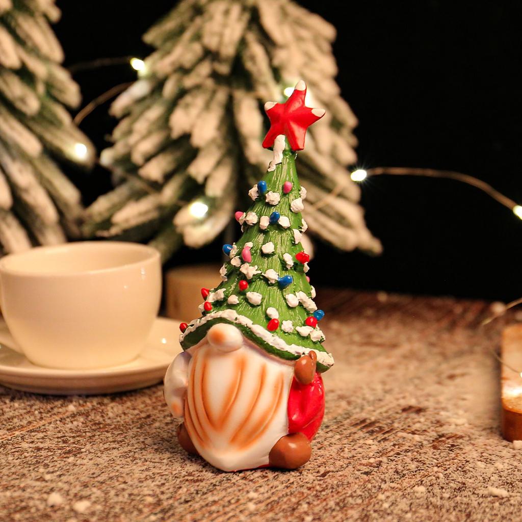 Pryskyřičný trpaslík Vánoční dekorace na stromek, Velká velikost 6,29 palce Dekor trpaslíka Sběratelské figurky Polička Stolní