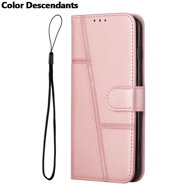 

Wallet Magnetic Flip With Card Slot Kickstand Leather Case For Motorola Moto E15 E14 E13 E22 E22i E32 E32S E20 E30 E40 G56 Card Moto edge 70 5G рожевий