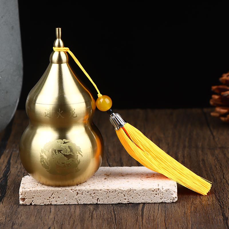 Brass Gourd Feng Shui Ornament With Tassel Feng Shui Decorative Collectible For Prosperity And Longevity Home Office Desk Decor