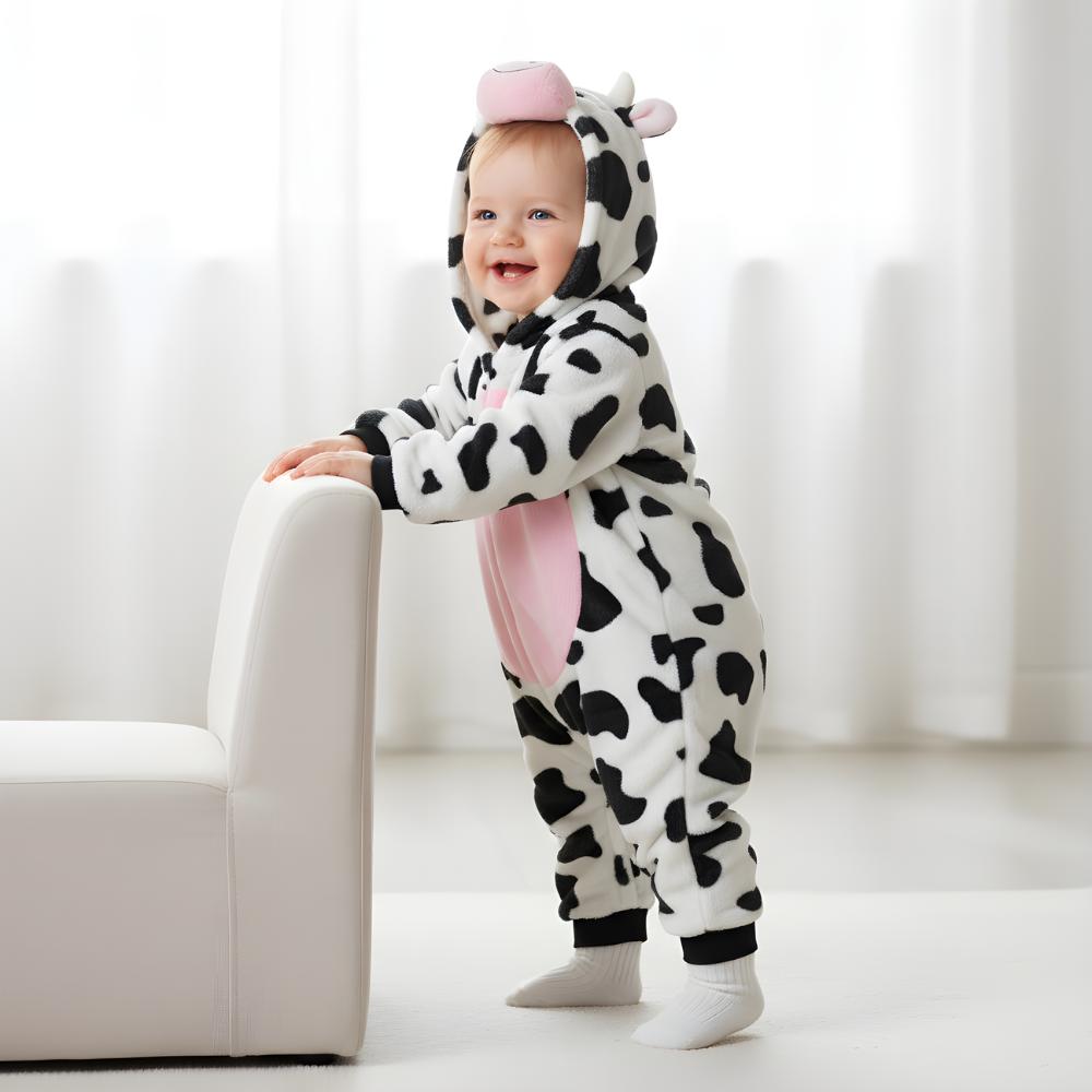 Piżama Onesie Kostium Przebranie Śpiochy Krówka Niemowlę 100: 83-91 Cm