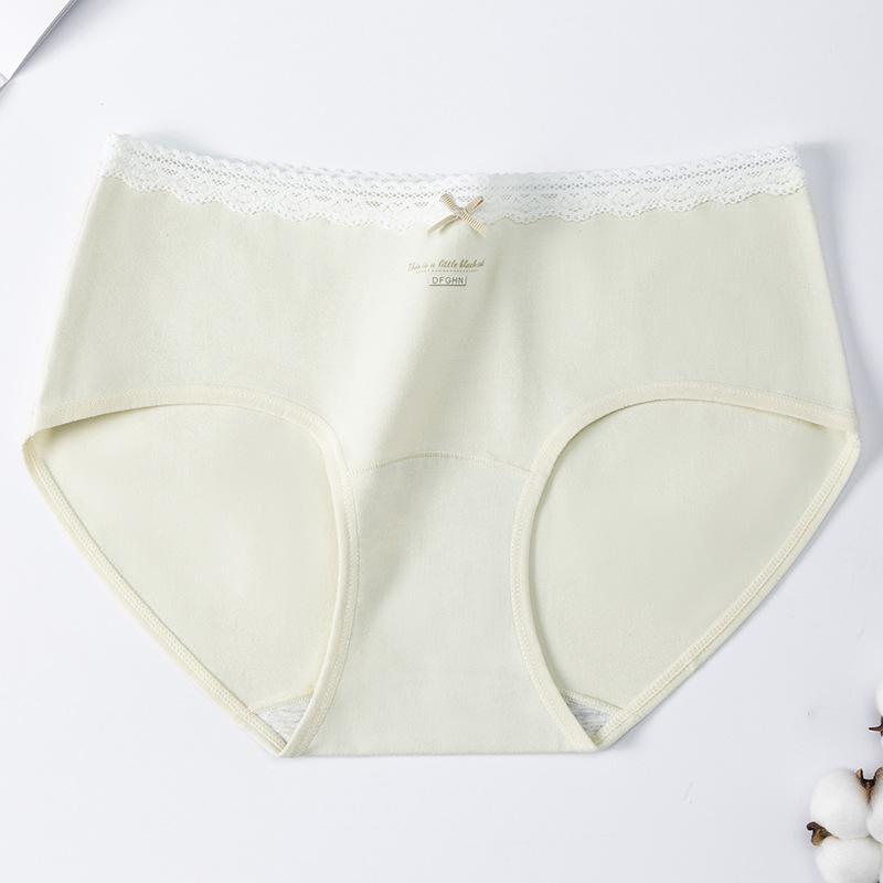 Women's Spring and Autumn Cotton 10A Antibacterial Extended Cotton Crotch Middle Waist Triangle Briefs