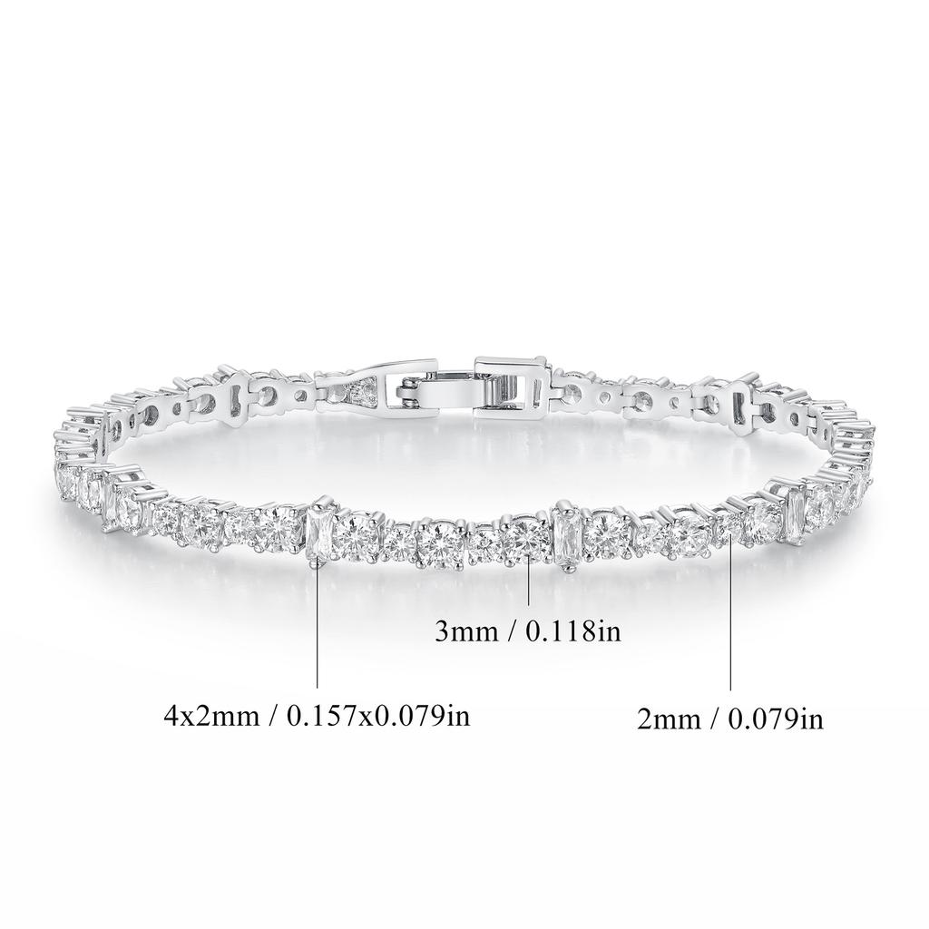 A new copper inlaid zircon irregular belt buckle tennis bracelet fashionable design trendy, popular