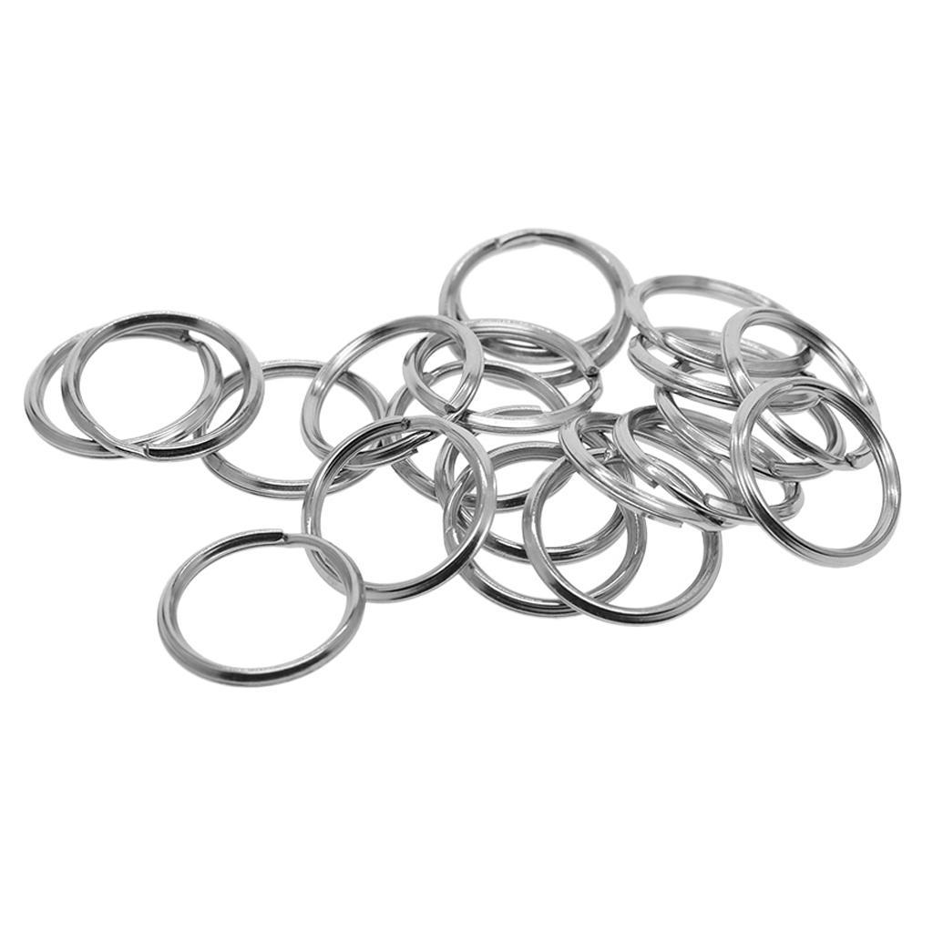 40 bucăți 20 mm 304 oțel inoxidabil divizat breloc chei breloc lesă câine bricolaj