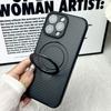 Carbon Fiber Style Case For iPhone 16 15 14 13 12 11 Pro Max Plus Strong Magnet 360° Rotation Invisible Metal Kickstand Cover