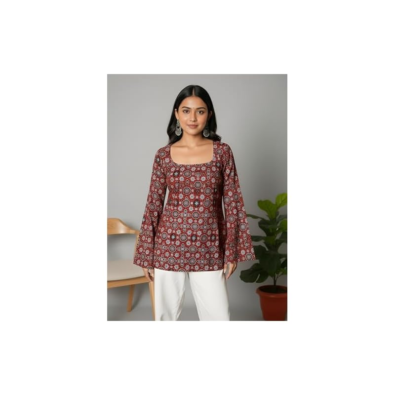 Greciilooks Short Kurti For Women Latest Short Kurta WomenS Floral Printed Rayon Short Kurta Kurtis For Women Co