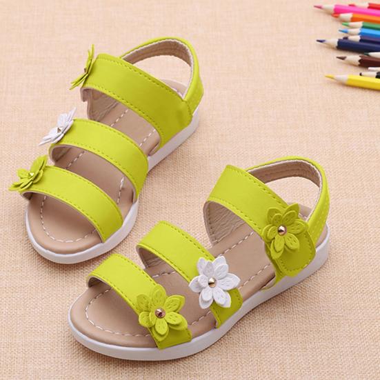 Summer Children Sandals Size 4 Girls Sandals Big Flower Girls Sandals Size 13 Girls Flat Pricness Shoes 2.5