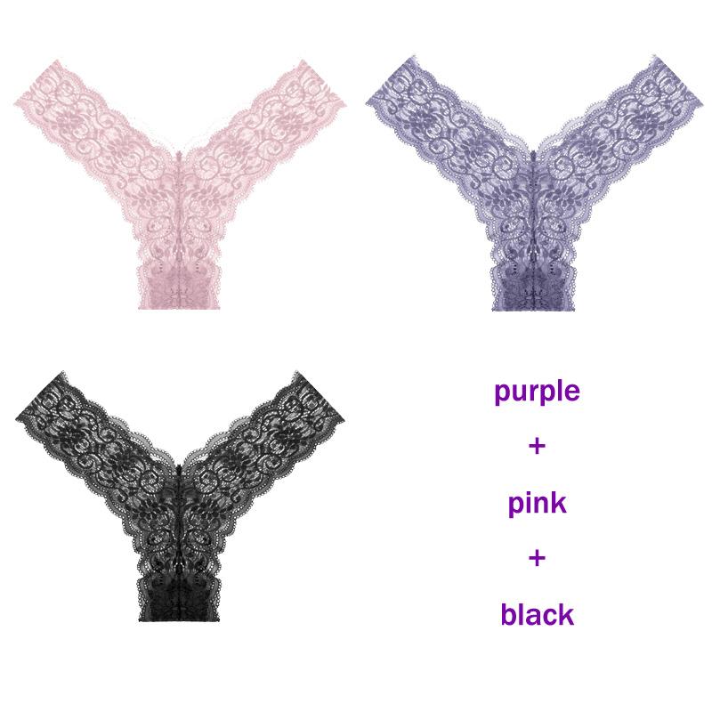 CINOON 3 Teile/los frauen höschen Transparent Low-Taille Unterhose Aushöhlen Tanga Weibliche Nahtlose G-String Sexy Unterwäsche Spitze Dessous panty