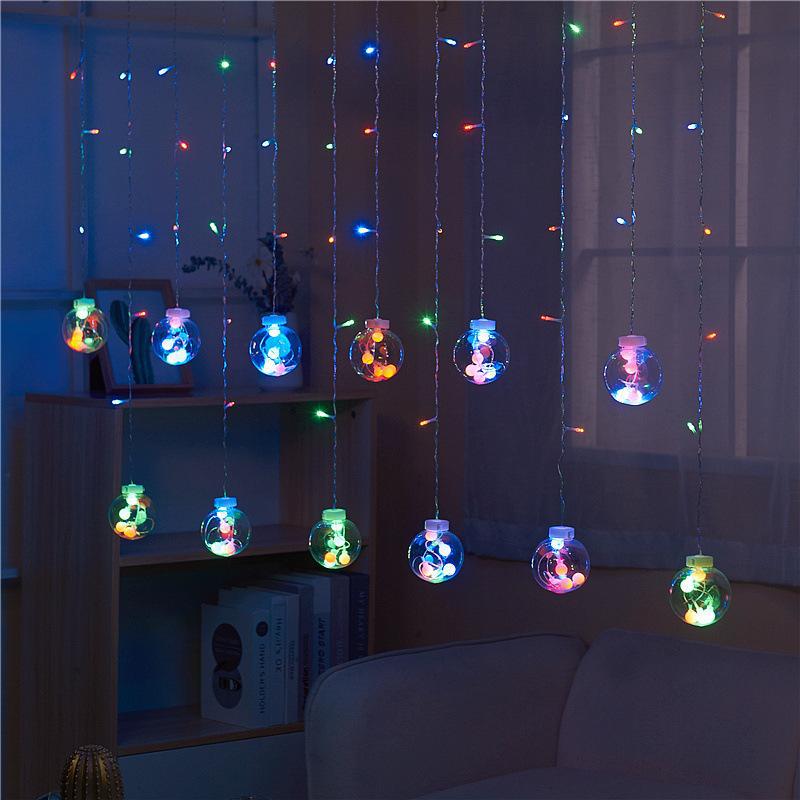 Funkelnder Stern Mond Lichtervorhang - Lichterkettennetz für Schlafzimmer & Kreative Dekoration