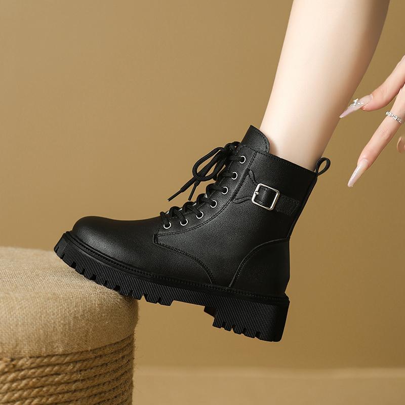 Women’s Winter Boots Fashion Short Boots Girl Black Warm Ankle Boots with Fur Plus Size for Lady