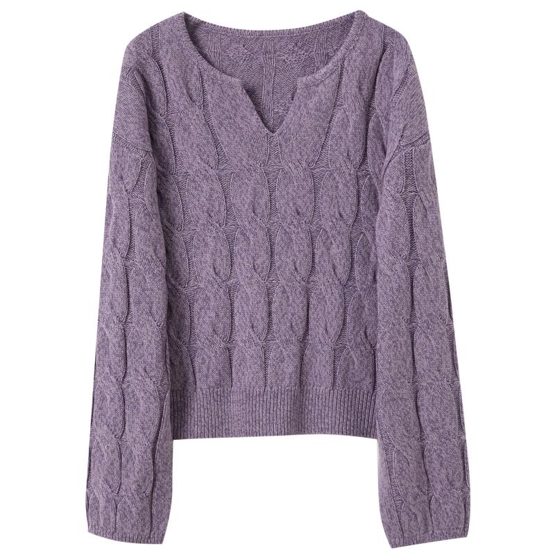 

Sancai Women s V-Neck Drop Shoulder Knit Top L