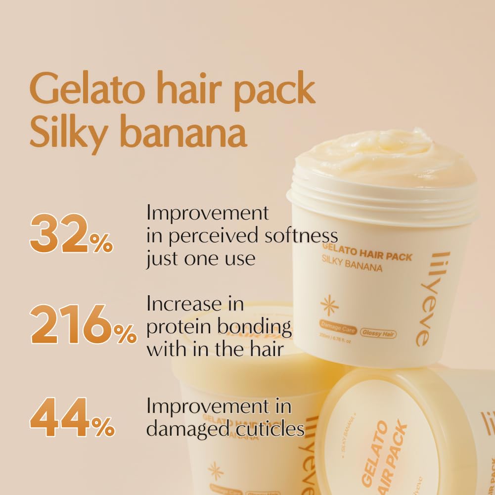 lilyeve Gelato Hair Pack Silky Banana 200ml , lilyeve Growturn Brush Ampoule main 100ml  (6 Options)