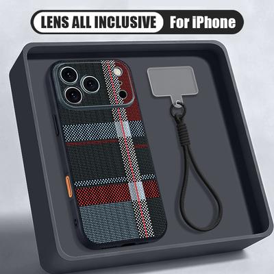 Luxus Stofftextur Handgriff Hülle Für iPhone 17 Pro Max Hybrid TPU+PC Magnetisch Für Magsafe Mattes Cover Für iPhone 16 15 14 13 Pro Max