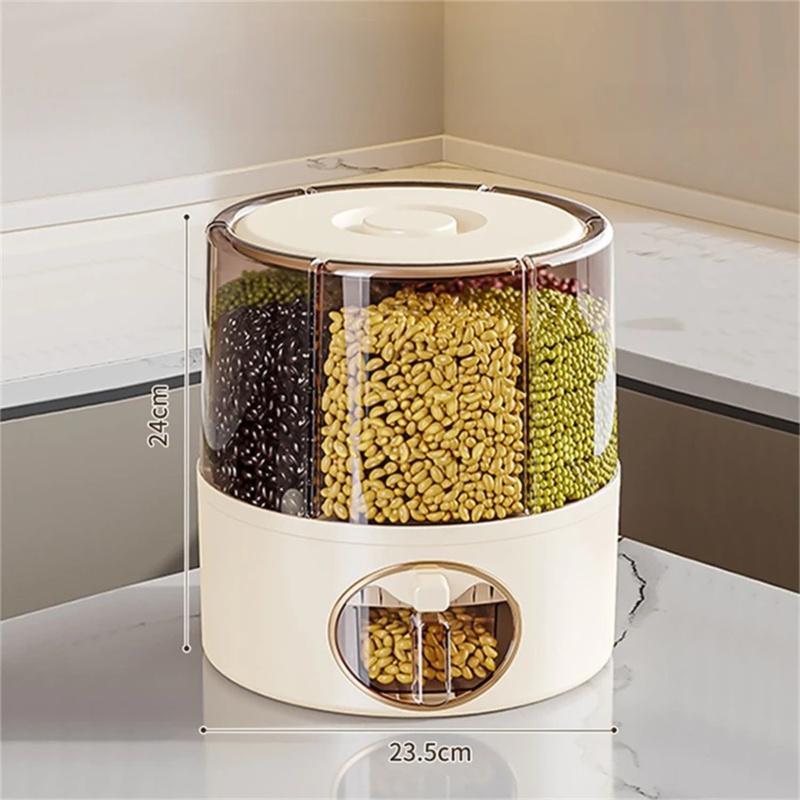 Household Grains Storage Rotary Rice Bucket Insect-proof and Moisture-proof Rice Storage Tank Household Sealed Rice Storage Box
