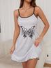 European & American Style Strappy Women's Short Dress - Casual, Sexy, 3D Print Nightgown for Lounging or Outing