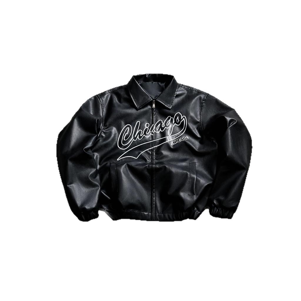 European size men's leather jacket jacket men's fashion slim-fit locomotive clothing pu leather casual top