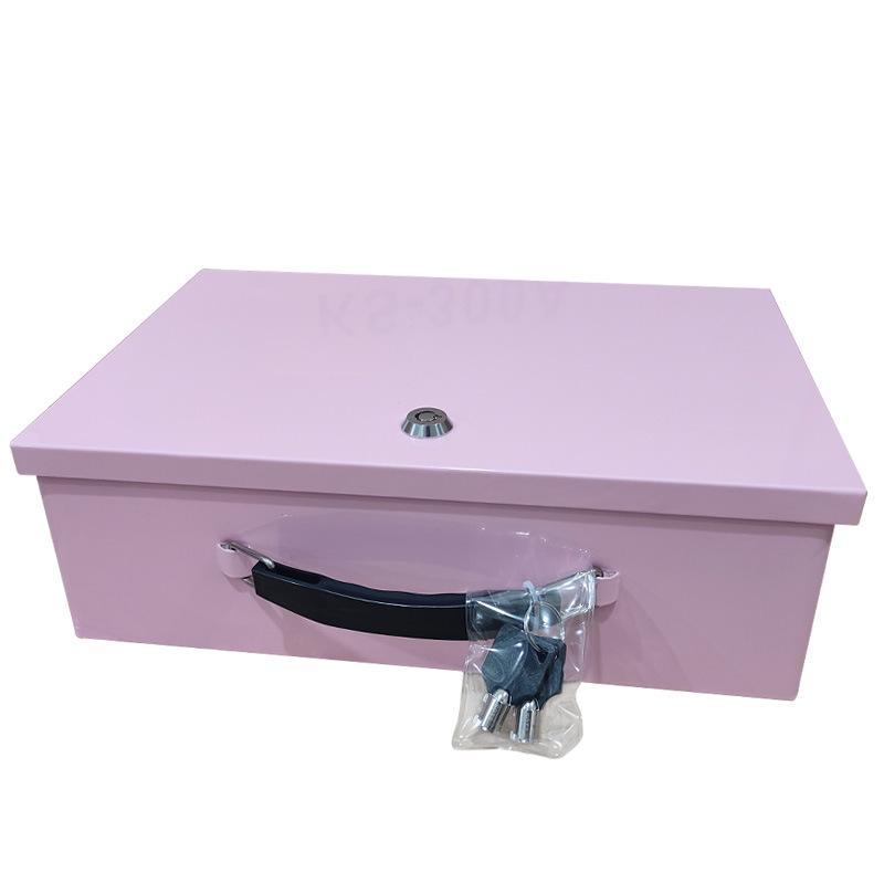 

Big Capacity Steel Metal Security Fireproof Fire Resistant Lockable Storage Box with Keys for Home Jewelry Money рожевий