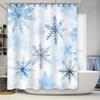 Snowy Flakes Blue Printed Shower Curtain Waterproof Bath Decor Home Decoration Soft Fabric Tub Liner White/Light Blue