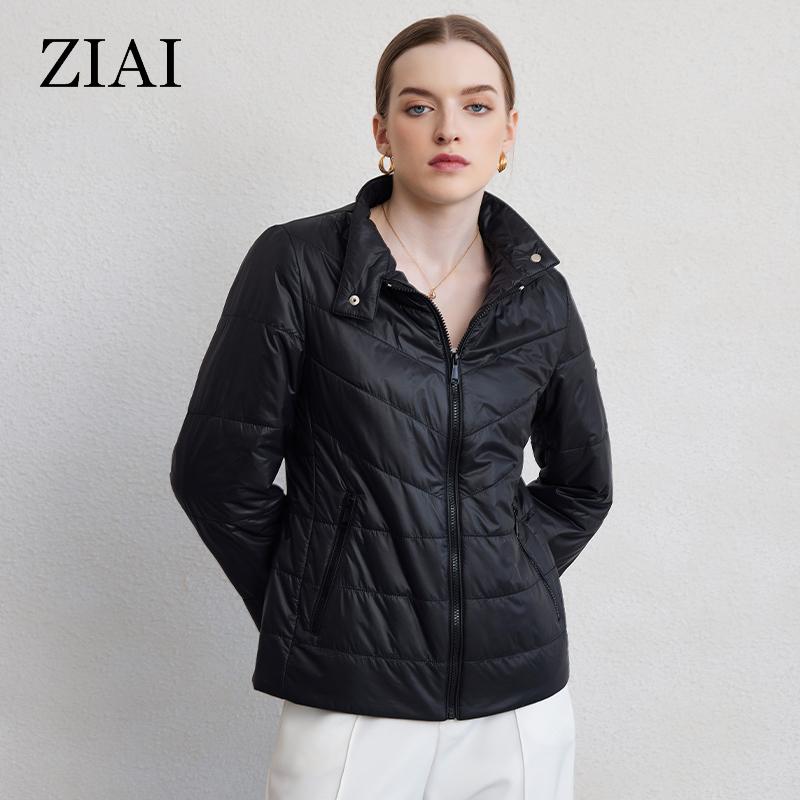 

Astrid 2024 Весна Жіноча куртка Жіночий одяг Модні легкі стьобані парки з бавовняною підкладкою Короткі пальта Верхній одяг ZM-30067 XL чорний