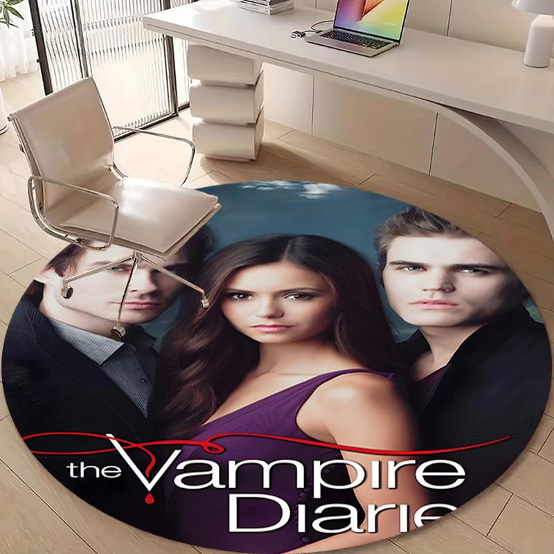 1pc The Vampire Diaries1 Design Printed Area Round Carpet for Bedroom Living Room Home Decor Rugs Mat Non Slip Mat Rug for Bedside