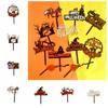 Witch Castle Pumpkin Castle Bat Cupcake Toppers Cake Insertion Flag  Dessert Table Decoration