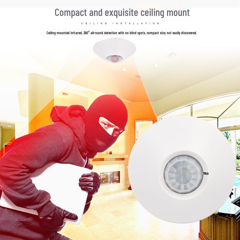 Ceiling Infrared Motion Sensor Dual-Element Wired Indoor Anti-Theft Alarm